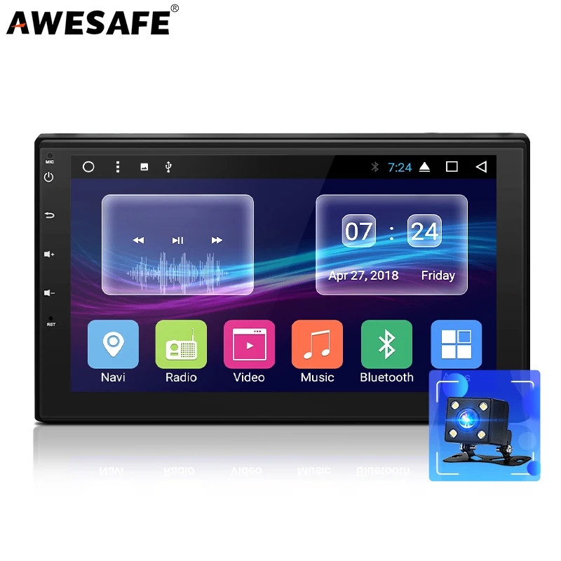 AWESAFE 2 Din Android 7.1.1 Car DVD Player Radio GPS Navi for vw/ford