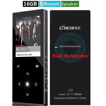 

2019 MP3 Player with Bluetooth 16GB Built-in Speaker Music Player Touch keys 1.8 Inch TFT Screen with FM Radio, Voice Recorder