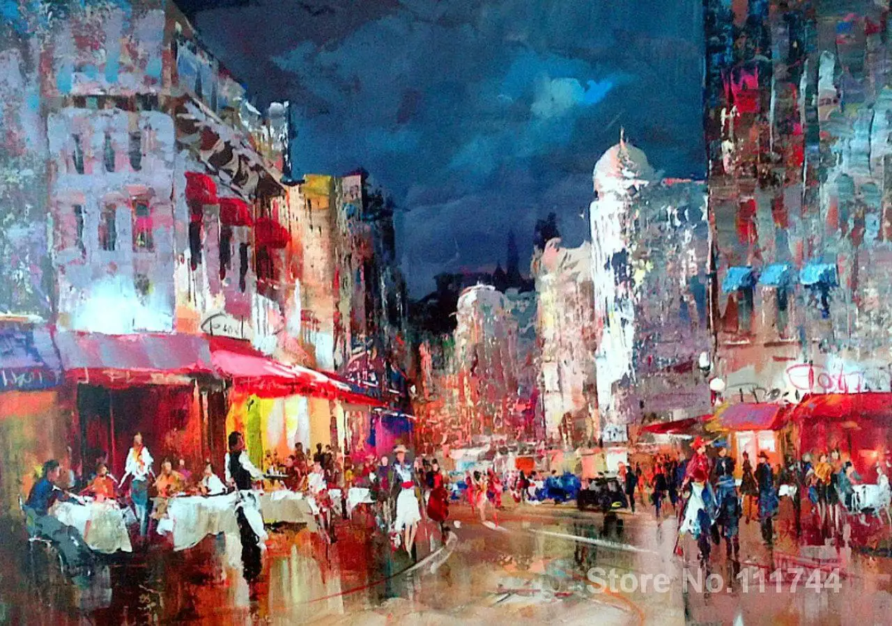 

oil reproduction Street in city view by Willem Haenraets Canvas Painting Hand painted High quality
