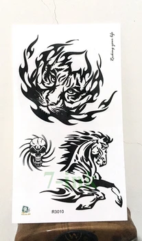 

Water Transfer fake tattoo body art cool tiger horse totem tatoo Waterproof Temporary henna flash tattoo for man woman10.5*6 cm
