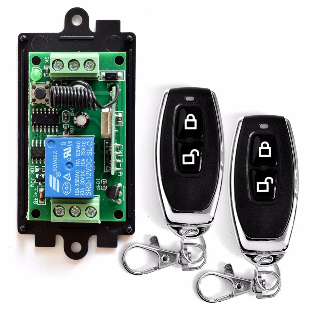 

SMARSECUR DC 12V 1 CH RF Wireless Remote Control Switch System,315MHZ Transmitter+Receiver Latched