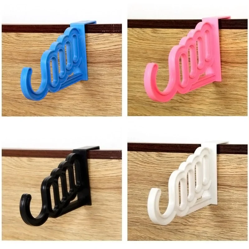 

Multi-Function Home Accessories Foldable Clothes Hanger Drying Rack 5 Hole Suit Bathroom Door Plastic Organizer KM88