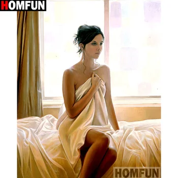 

HOMFUN Full Square/Round Drill 5D DIY Diamond Painting "Character beauty" Embroidery Cross Stitch 5D Home Decor Gift A14166