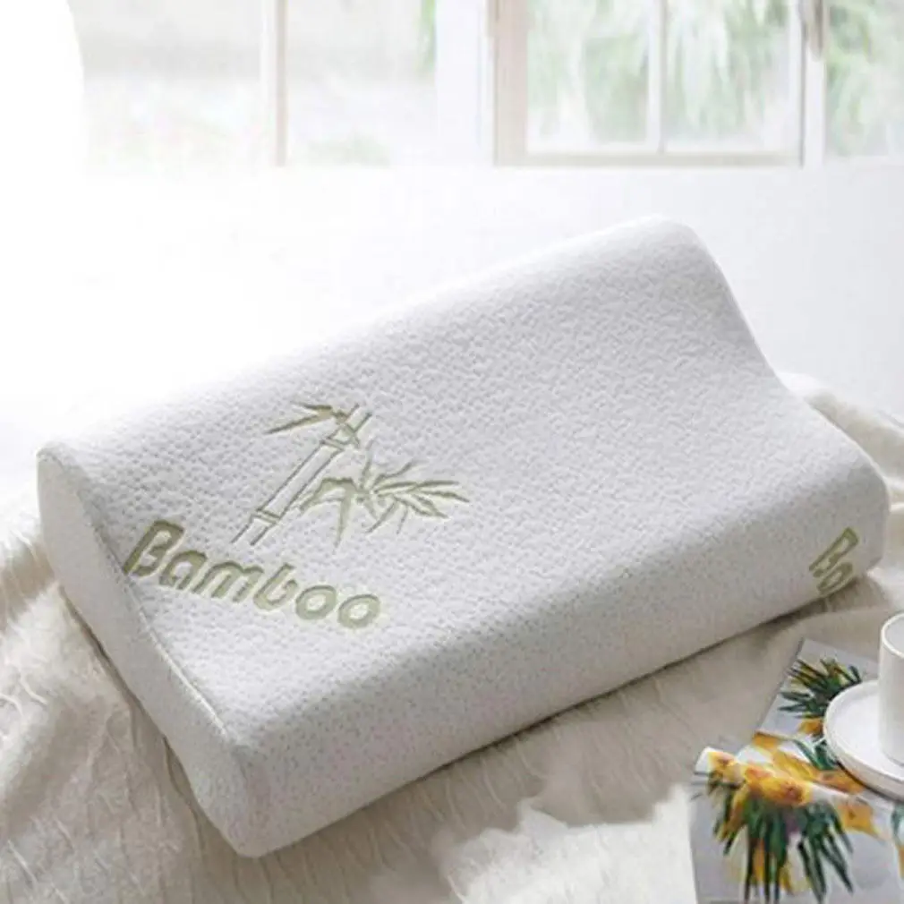Comfort Orthopedic Bamboo Fiber Sleeping Pillow Memory Foam Pillows JF#E 