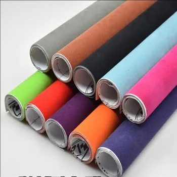 

135x30cm/53"x12" Suede Fabric Vinyl Car Wrap Film Velvet Sheet Sticker Bubble Free For Car Body Film Car Decal 8 Colors