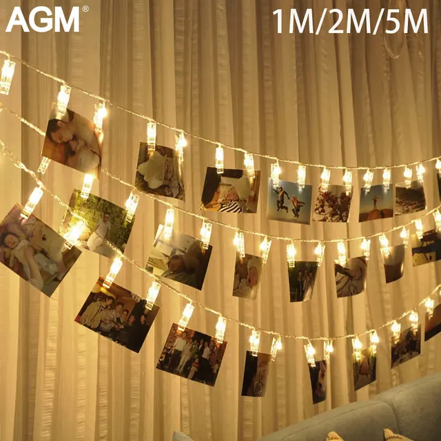 10 20 40 Led Garland Card Photo Clip String Fairy Lights Battery 10 20 40 Led Garland Card Photo Clip String Fairy Lights Battery Operated Christmas Garlands Wedding New Year Decoration 30