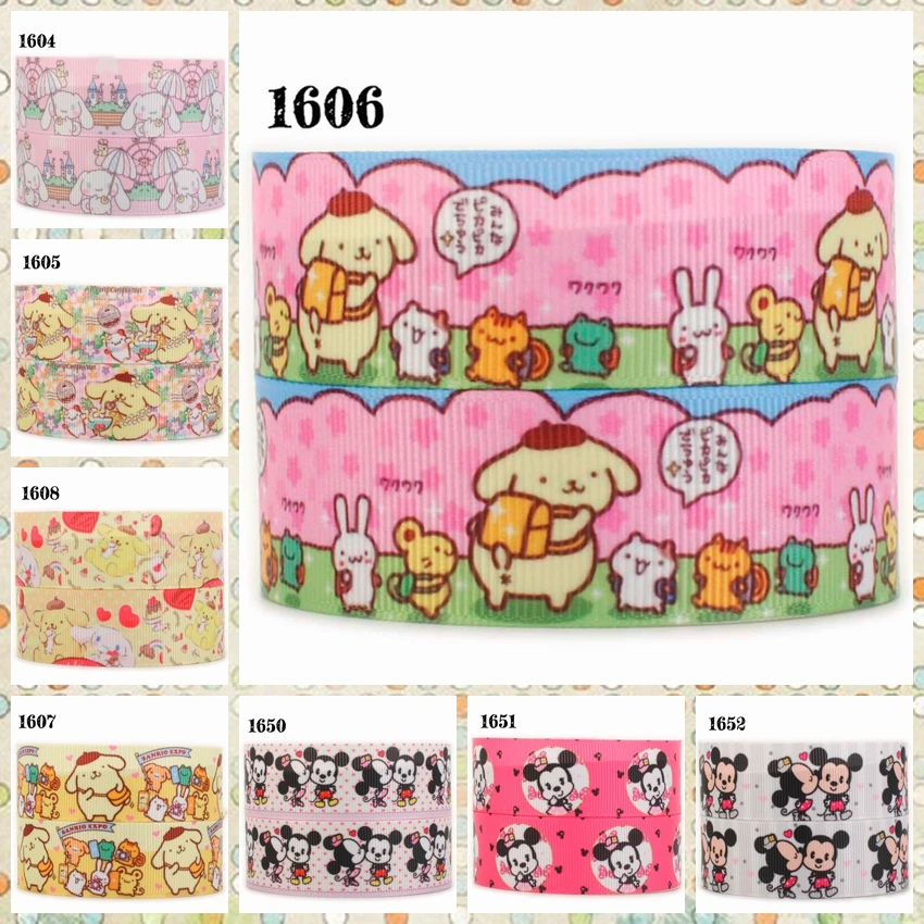 Новые 50 ярдов Мультяшные собаки и ленты напечатаны grosgrain DIY Бесплатная доставка |