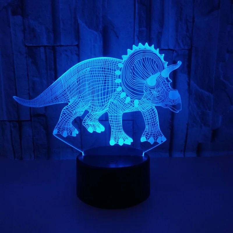 

YIMIA Novelty Gift USB 7 Colors Changing Trigonometric dinosaur Model LED Night Light 3D Table Desk Touch Lamp Children Gift