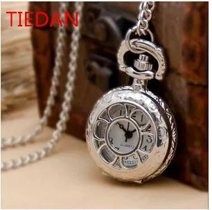 

Vintage Fashion quartz Hollow out silver pendant sunflower woman and girl gift Necklace pocket watches