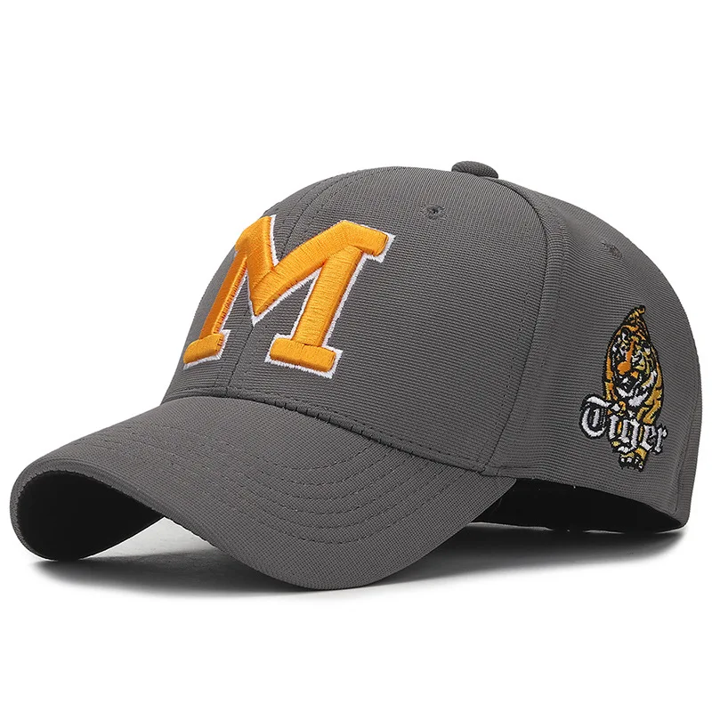 Новые европейские фиксированные размеры буквы M кепки повседневные походные бейсболки для мужчин шапки женский рюкзак кепки s кепки от солнца колпачки оптом - Цвет: Gray