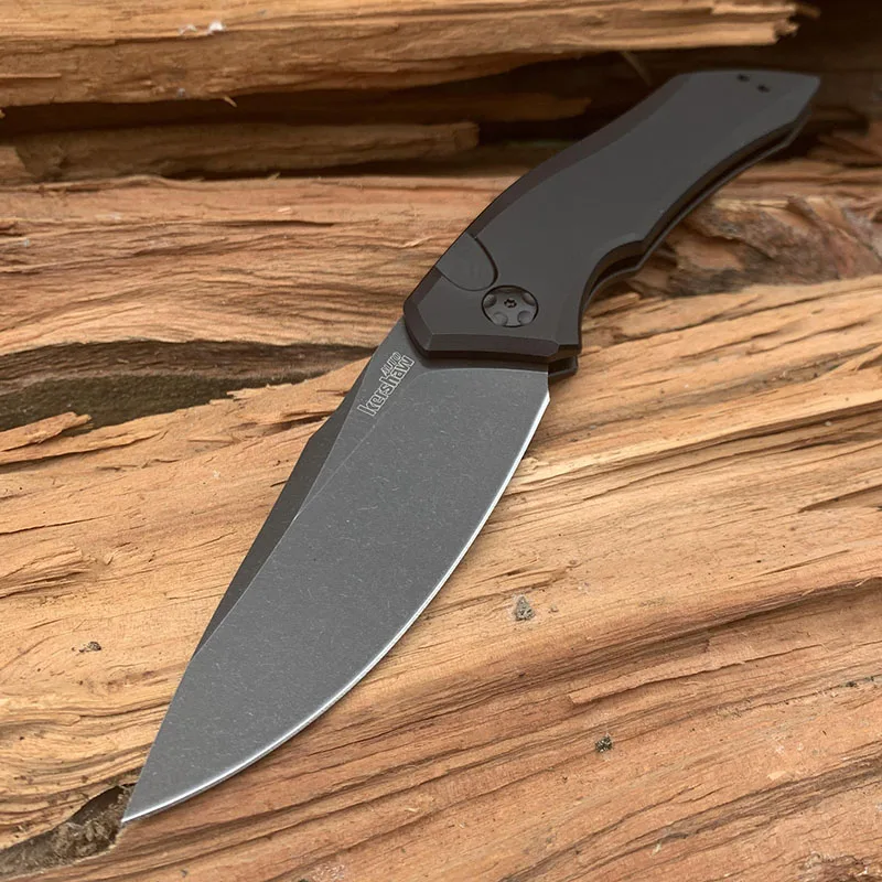 A black handle Новое поступление, складной нож kershaw 7100 D2, ручка из алюминиевого сплава, карманные ножи для кемпинга, охоты, выживания, инструменты для повседневного использования - Цвет: A black handle