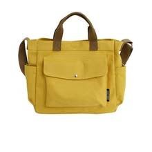 Женская Холщовая Сумка-тоут, женская сумка на плечо, модная Большая вместительная однотонная сумка-мессенджер для девочек, школьная сумка для книг, дорожная сумка для покупок