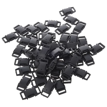 

50pcs plastic side-trip loops 3/8 black accessories for large strap, dog collar, Paracord Bracelets