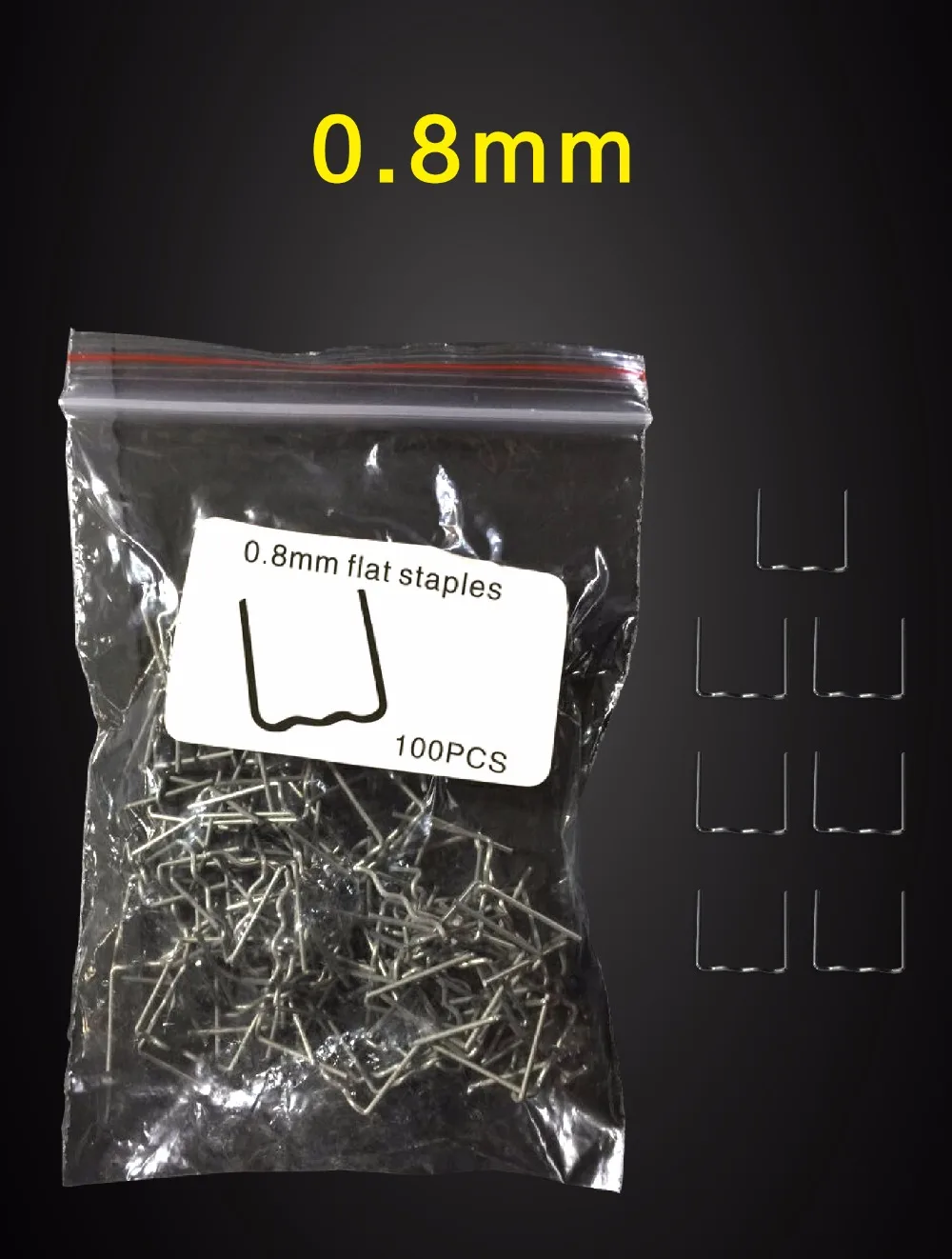 

High Quality Universal 100 Pcs/Set Precut 0.8mm Hot Wave Flat Staples For Plastic Stapler Repair Welder repair tool