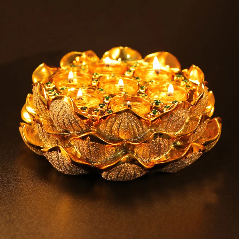 

Mandala Dkyil-Hkho Lotus Flower Shape With Pattern Om Mani Padme Hum Matching 7 Butter Lamp Candles Buddha Supply Daily Use Pray