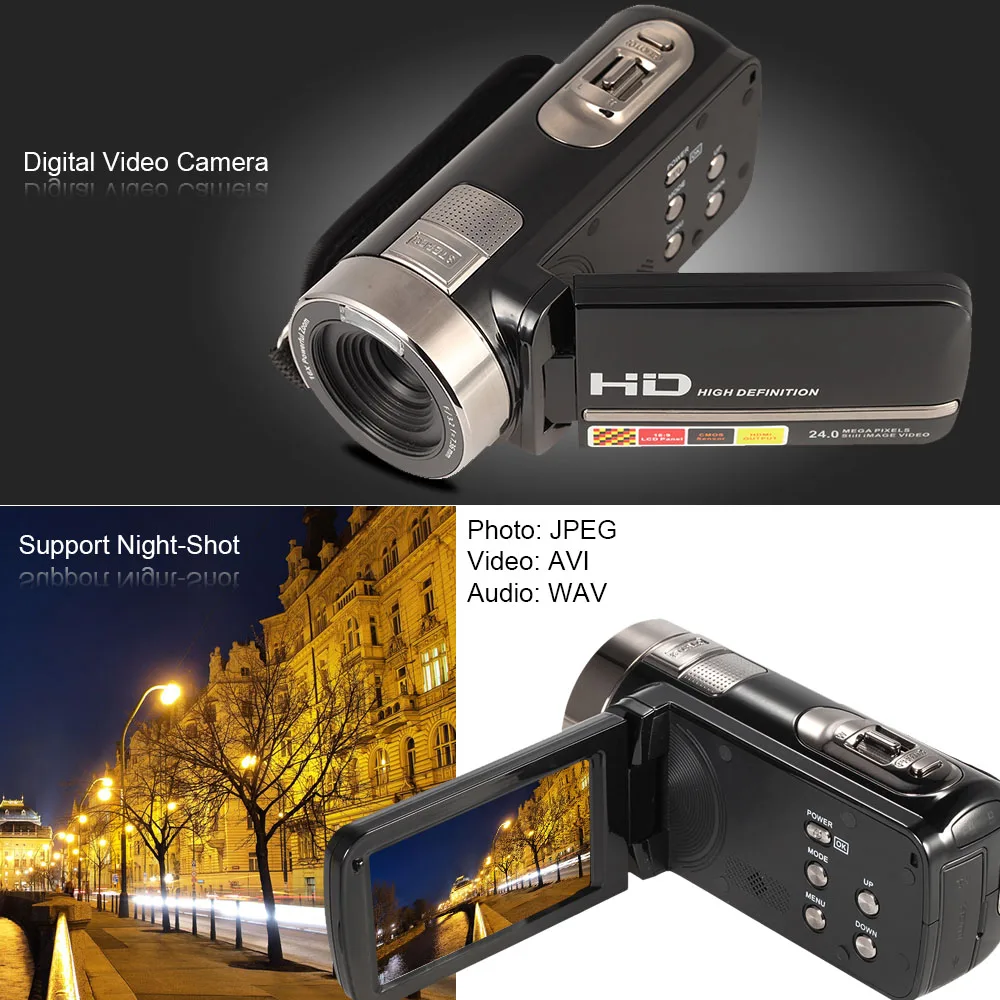 Цифровая камера 3." сенсорный ЖК-цифровая видеокамера 24MP 1080 P камера HD цифровой Поддержка ночного-shot 16X зум DVR пульт дистанционного управления