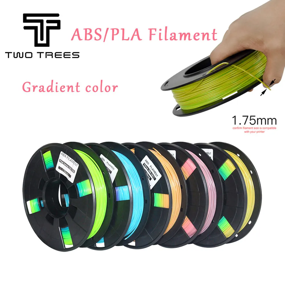 

3D Printer DIY ABS/PLA Filament Gradient Color Optional 1.75mm Plastic Rubber Consumables Material Multiple color can change