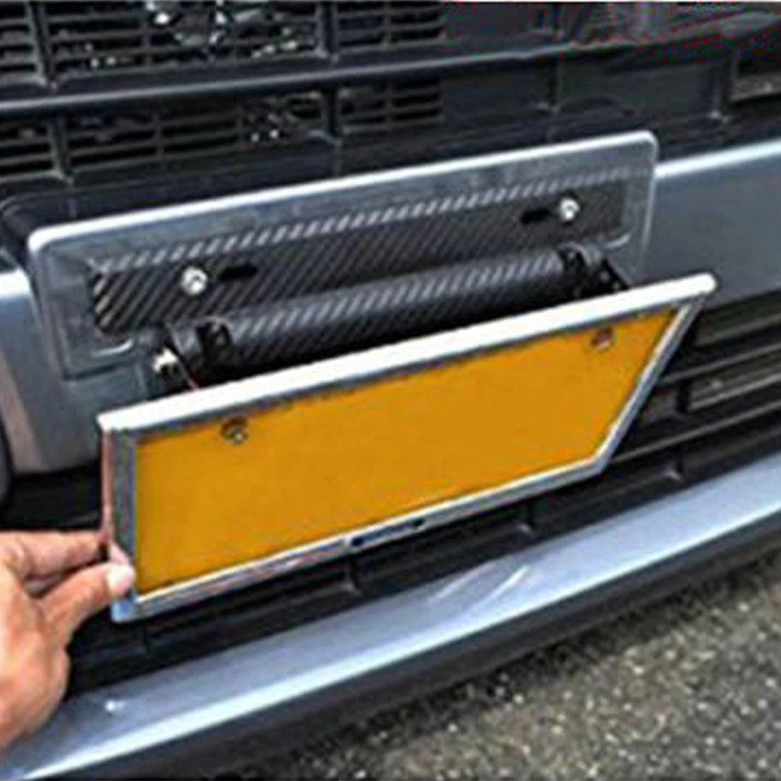 

Dewtreetali New Universal Car Carbon Fiber Number License Plate Frame Holder Bracket Adjustable