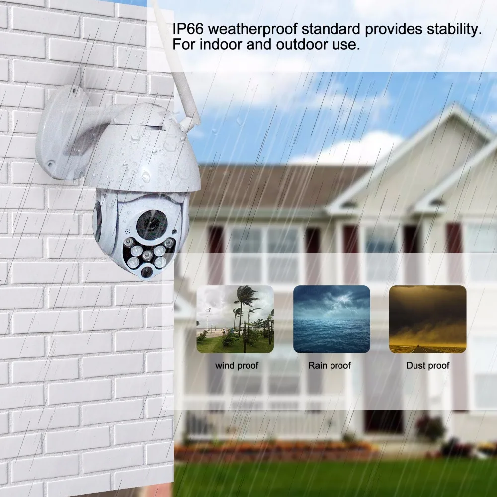 

CCTV Yoosee IP Camera PTZ Wifi 2.0MP 1080P Support Onvif P2P SD Card Motion Detector 3 IR light + 4 White light Colorful image