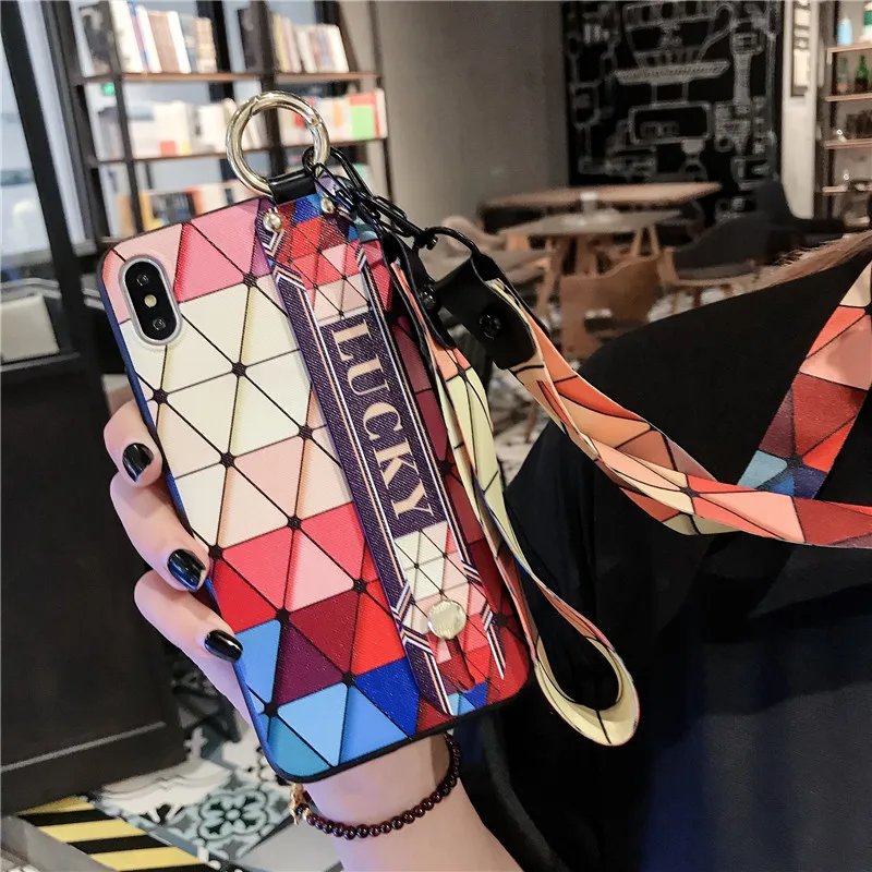 

Wrist Strap Phone Cases For Huawei P30 P20 Pro Nova 2s 3 3i 3e Honor 10 Lite 8X Phone Holder Case Kickstand Cover with Lanyard