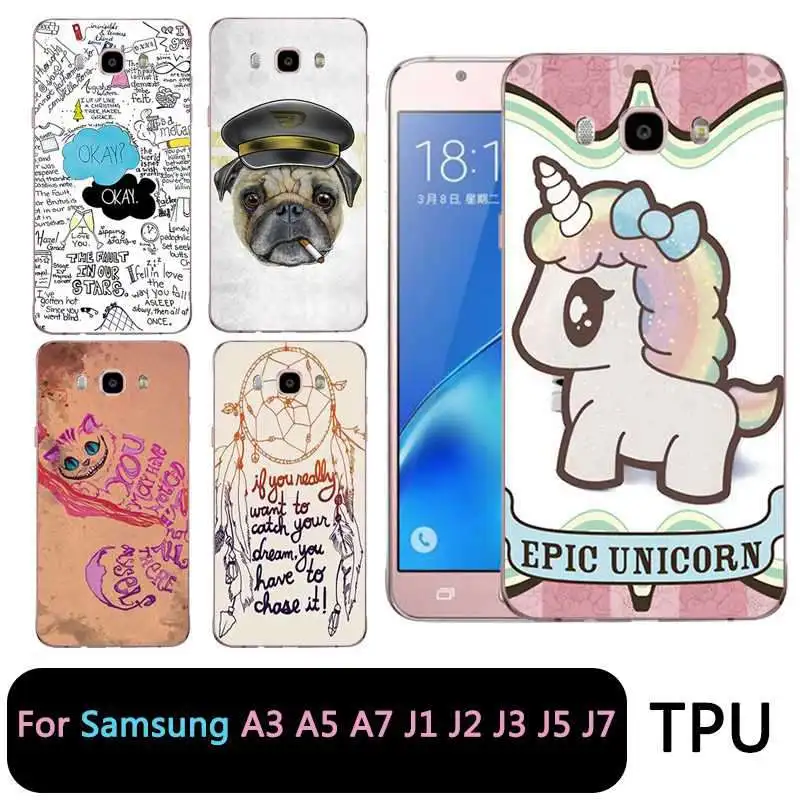 QMSWEI Soft Tpu Clear Phone Case For Samsung Galaxy A3 A5 2016 2017 prime J1 J2 J3 J5 J7 Cute Stitch Unicorn Cover Free shipping |