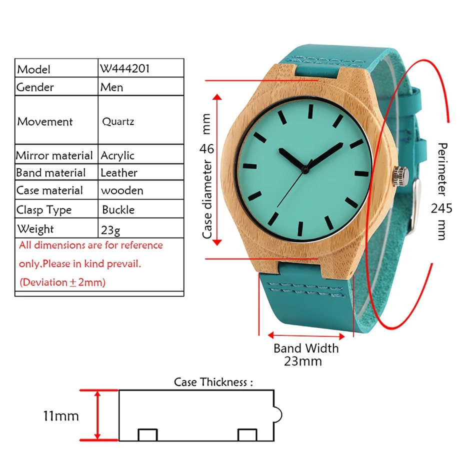 Простые бамбуковые деревянные мужские часы минималистичные аналоговые часы мужские часы для отдыха с синим ремешком кварцевые наручные часы для мужчин Reloj de madera