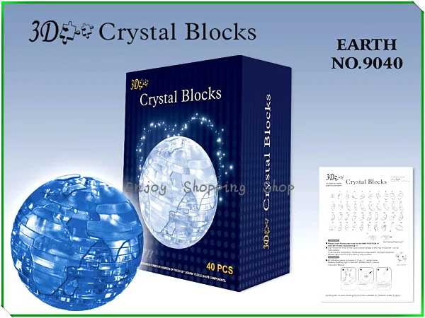 

DIY Earth 3d crystal puzzle jigsaw brinquedos educativos educational kids hot for children puzzles