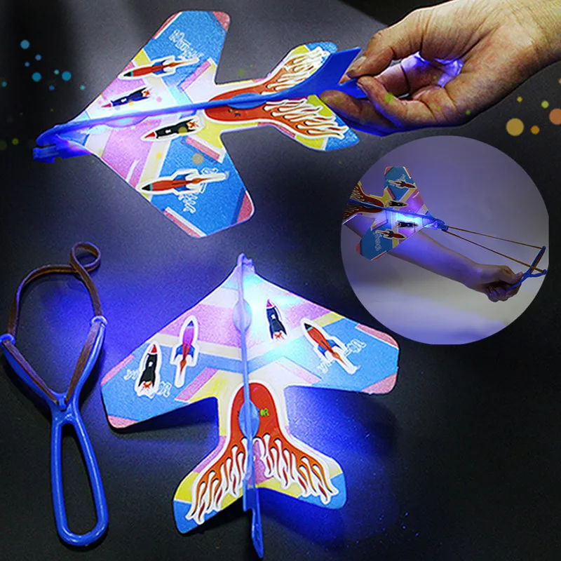 

DIY Flash Ejection Cyclotron Light Plane Slingshot Aircraft For Kids Gift Toys 5.14