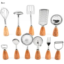 BXLYY горячий набор кухонных принадлежностей смайлик Кухня бытовой DIY Инструменты для выпечки инструменты деревянная вилка ложка-Лопатка Кухня аксессуары Кухня ware.7z
