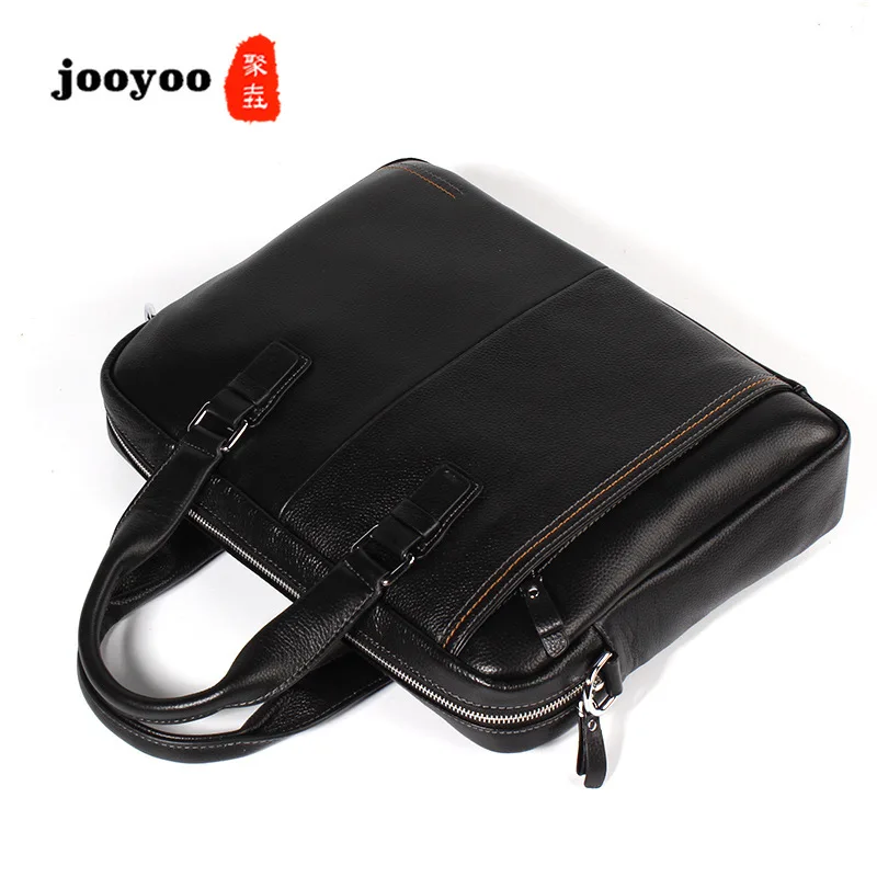 

Leather Men's Bag Men's Cross-section Business Tote Bag Multi-function Large-capacity Briefcase Cow Leather Briefcase jooyoo