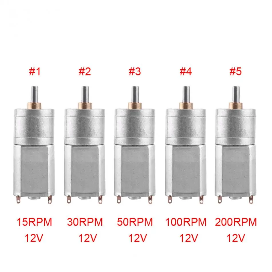 12 В постоянного тока мотор-редуктор высокий Электрический редуктор 15~ 200 об/мин Наружный диаметр 20 мм полностью металлический Редуктор DC мотор-редуктор
