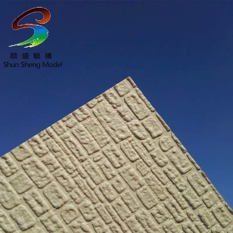 

ABS55 2pcs ABS Styrene Plasticard Wall Floor Brick Sheet 180mm x 270mm White