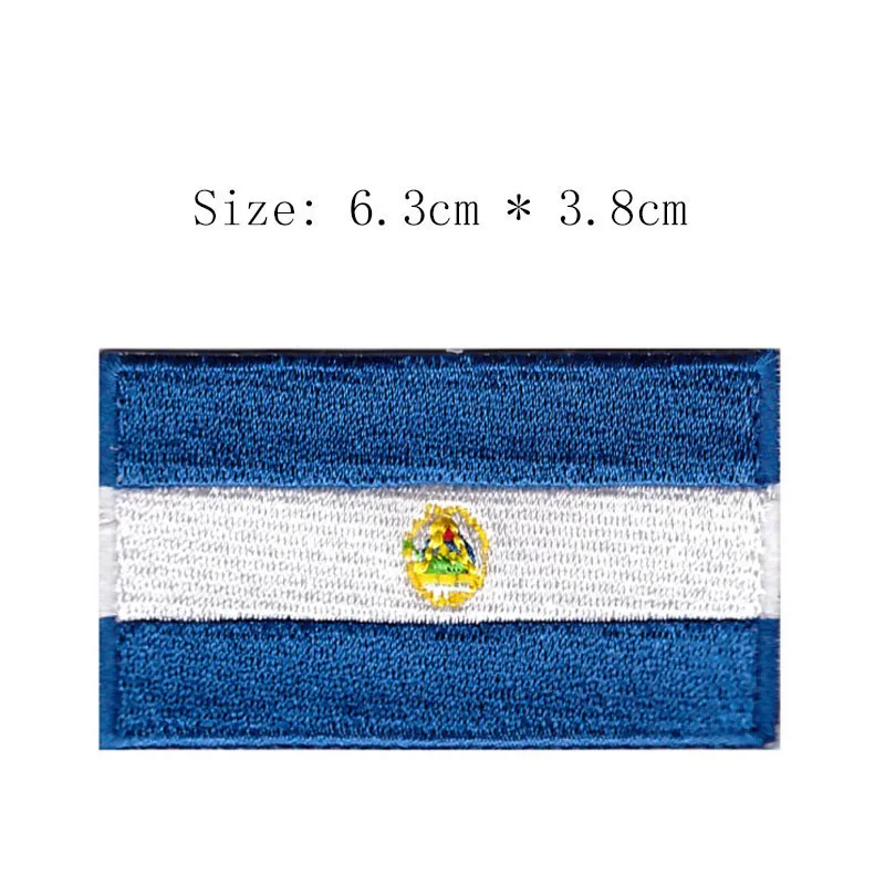 Никарагуа вышивной Флаг патч Манагуа город страны мира Эмблема для мотоцикла Клубная одежда Утюг на шитье на левой стороне груди рубашки для мальчиков