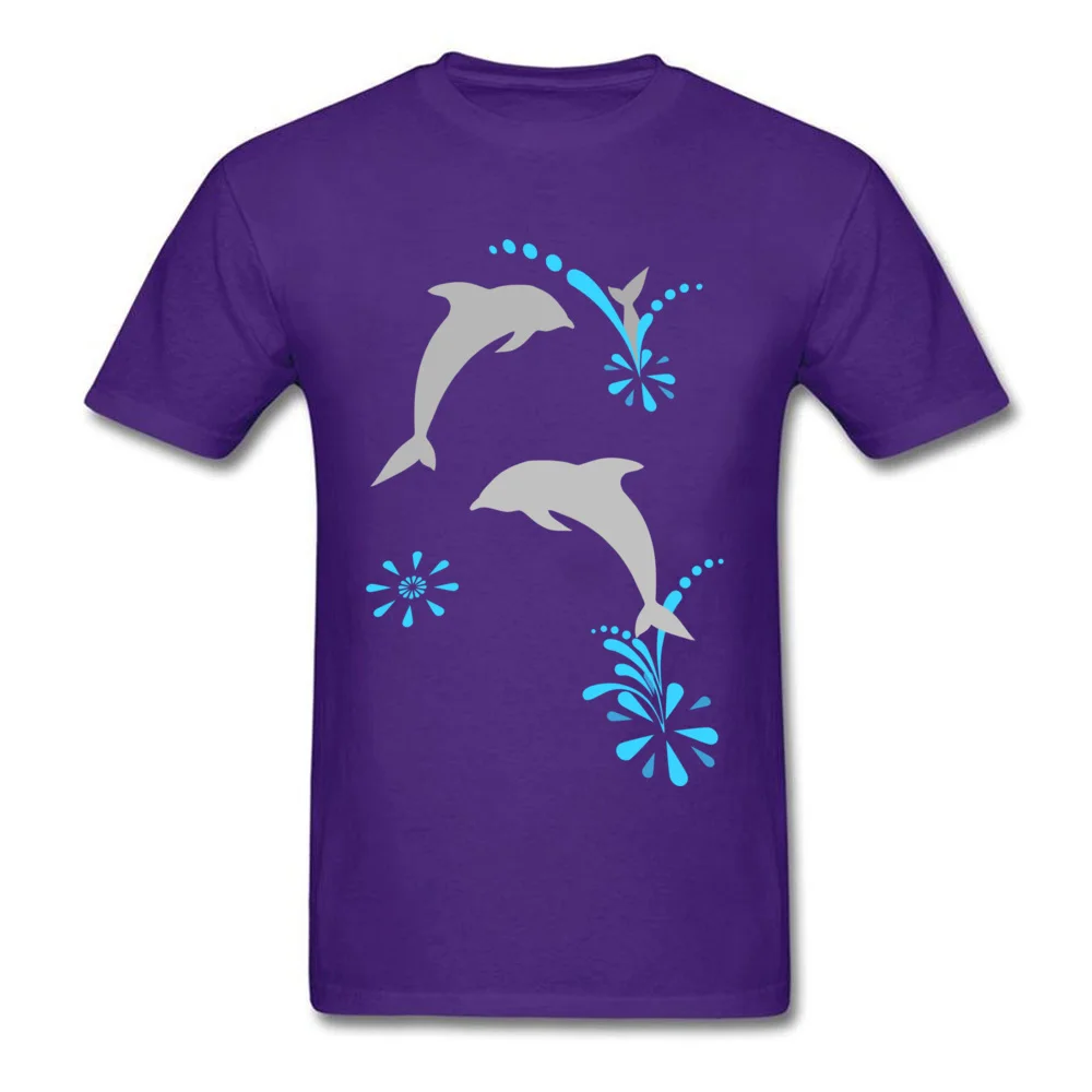 Company Adult T-Shirt Crew Neck Short Sleeve 100% Cotton Dolphins Joy T Shirt Family Tops T Shirt Free Shipping Dolphins Joy purple