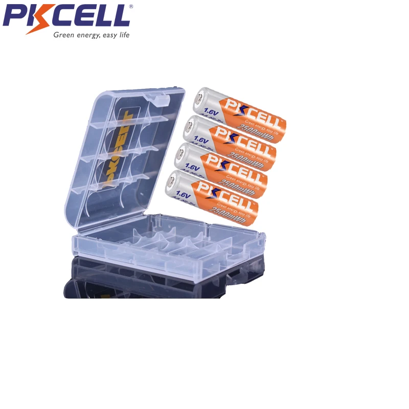 8 шт. PKCELL Battreia aa 2500mWh NIZN AA Перезаряжаемые Батарея 1 6 V высоким v с 2 коробки держать