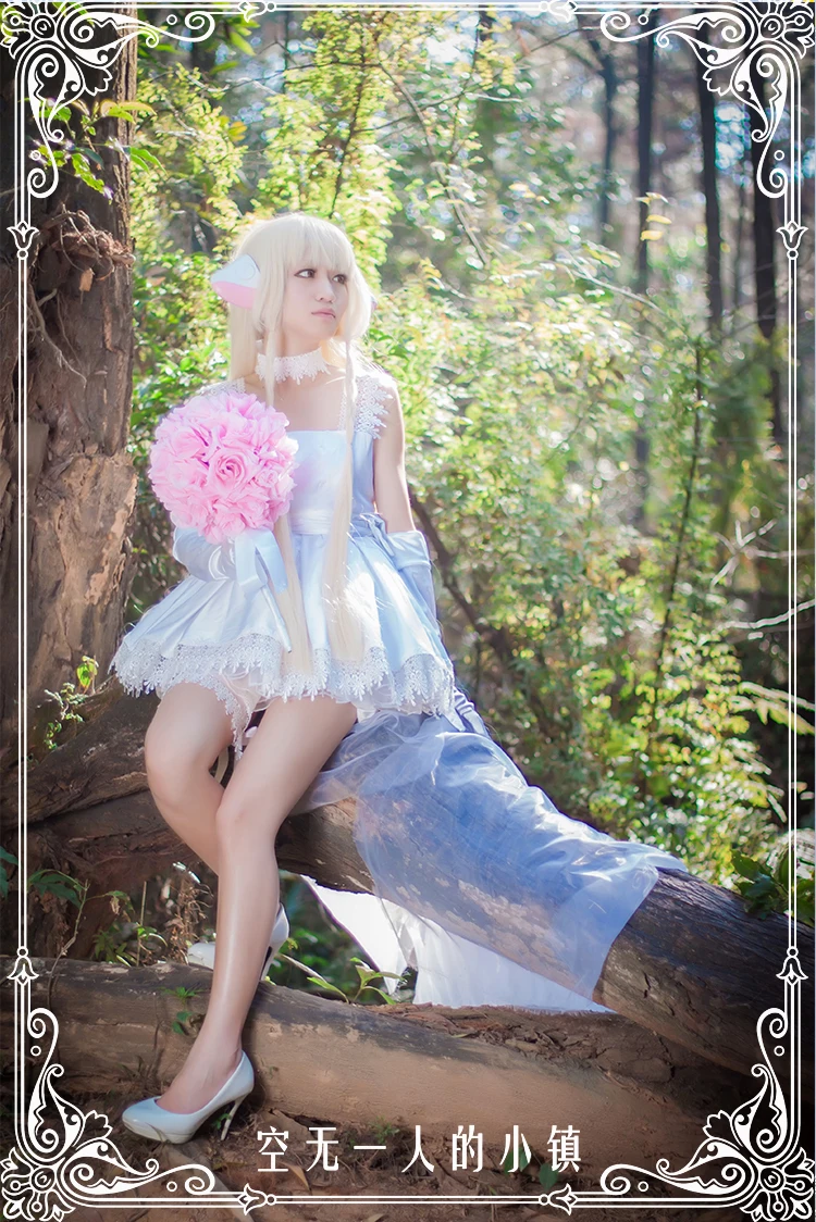 

Hot Anime Chobits Eruda White Wedding Party Dress Lolita Skirt Cosplay Costum Full Set Any Size NEW