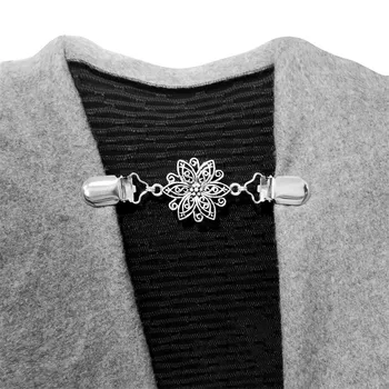 

4Pcs Women Cardigan Sweater Blouse Shawl Clips Shirt Collar Retro Duck Clip Clasps Winter Scarf Clasps Charm Accessories