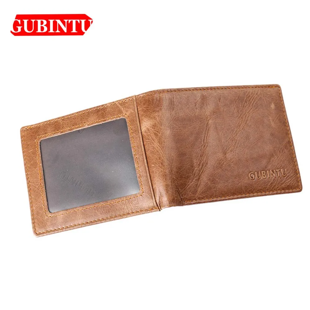 GUBINTU Rfid мужские кошельки из натуральной кожи короткий дизайн Высокое качество