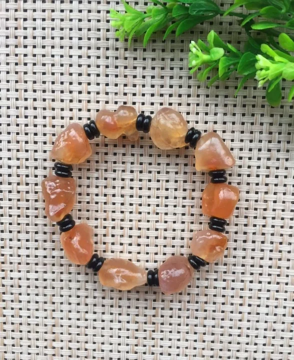 

Natural Alashan Raw Stone Agate Sugar Heart Agate Bracelet Personality Taste High-end Fashion Retro Style Give Friends Best