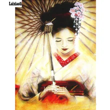 Фото на заказ сделай сам, алмазная вышивка крестиком 5D полная Алмазная вышивка мозаика кимоно японская женщина девушка украшение дома стены