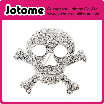

Cross Bones Skull Pin Brooch 1.5 x 1.5 inches