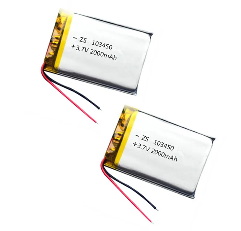 2 шт 103450 3,7 V 2000mah литий-полимерная аккумуляторная батарея для MP3 gps навигатора DVD рекордер гарнитура электронная книга камера