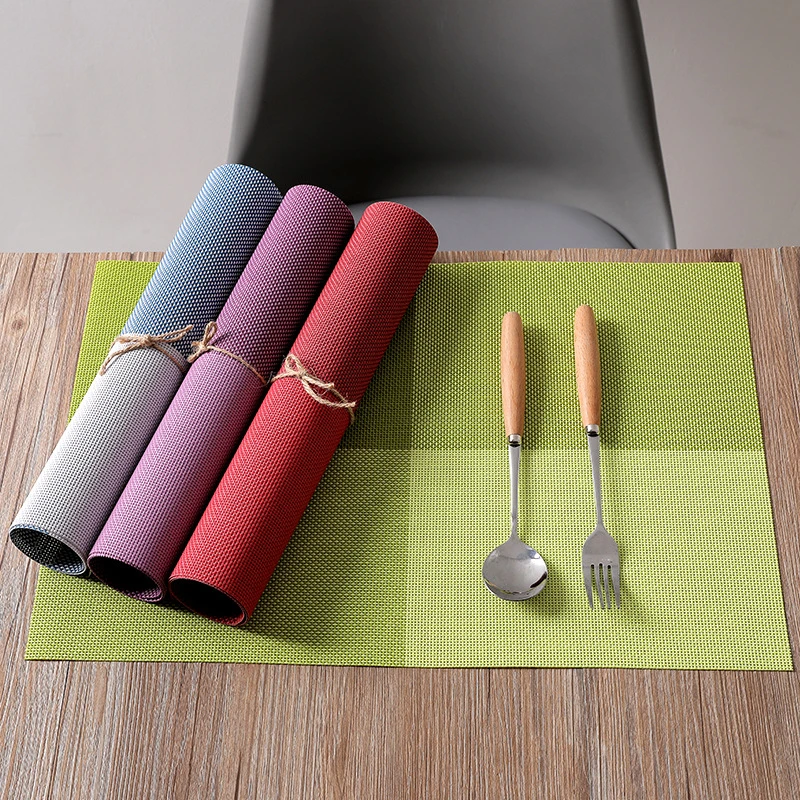 2 قطع أدوات المائدة الطعام سادة الجدول حصيرة الحرارة العزل عدم الانزلاق المفارش طوي متعددة اللون الجدول ماتس أواني الطعام الأمعاء