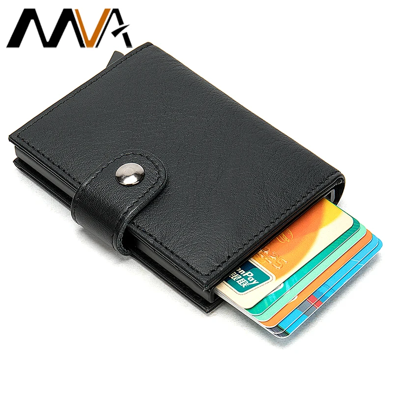 MVA Aluminium Alloy Rfid Wallet Business Credit ID Card holder Leather ...