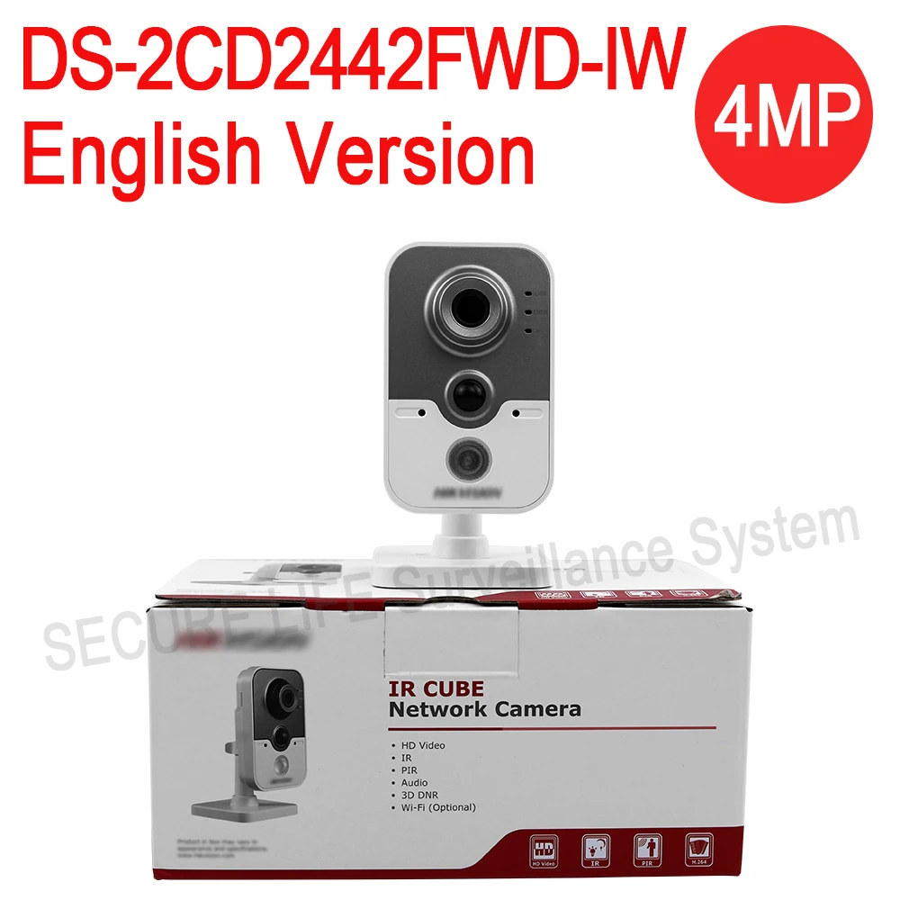 In stock DHL Free shipping DS 2CD2442FWD IW English version 4MP WDR mini cube cctv security