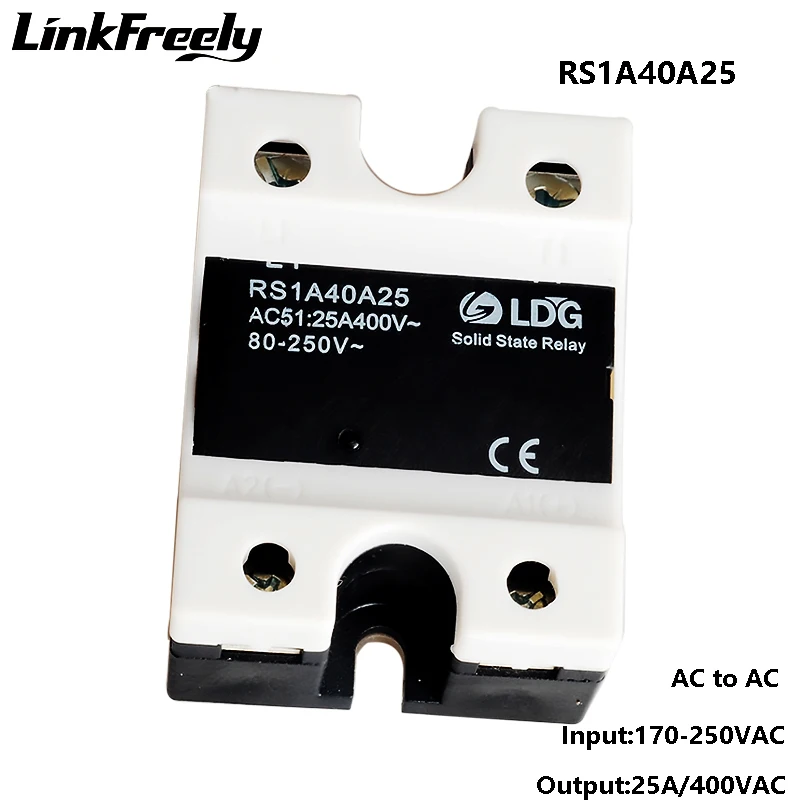 Реле RS1A40A25 TRIAC 25A AC SSR твердотельное реле выход: 42-440VAC Вход: 170-250VAC электрическое