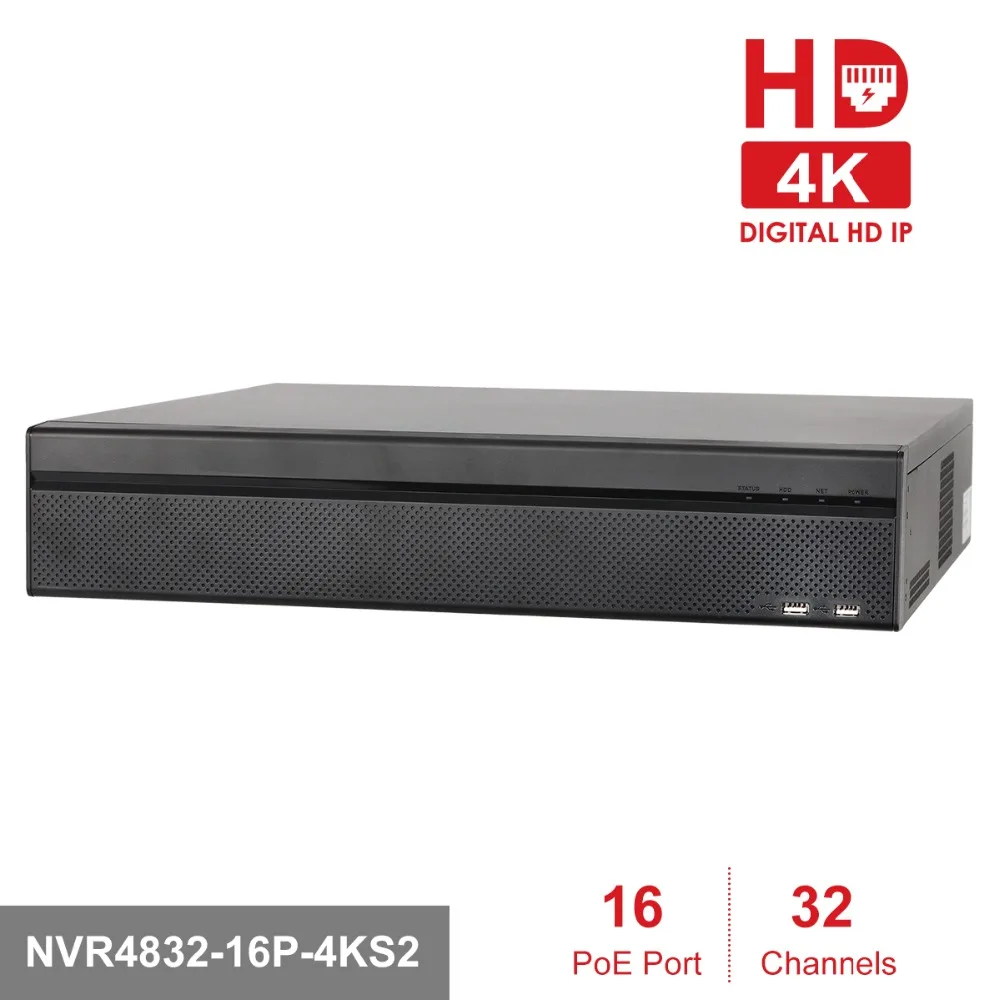 

DH Lite Series 32CH POE NVR NVR4832-16P-4KS2 with 16 PoE Ports Support Two-Way Talk Up to 8MP Resolution Network Video Recorder