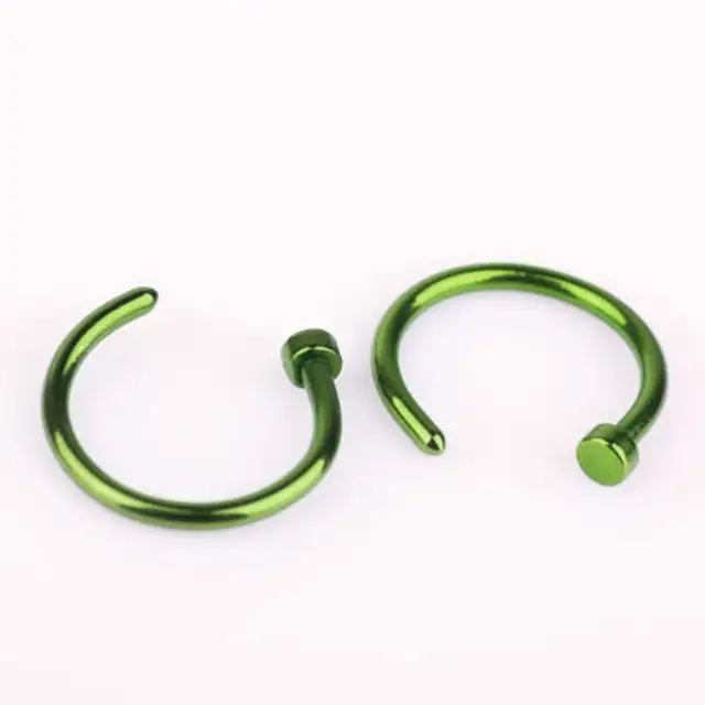 1pc Hot Women Steel Smiley Piercing Nostril Nose Hoop Stud Ring Clip On Nose Body Jewelry Fake Horseshoe Piercings 6 8 10 12mm Body Jewelry Aliexpress