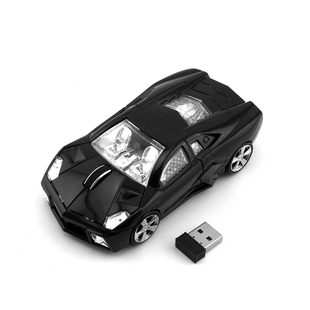 CHUYI спортивный автомобиль в форме мыши 2.4g беспроводное устройство оптическая игровая мышь с светодио дный светодиодный мигающий свет Mause
