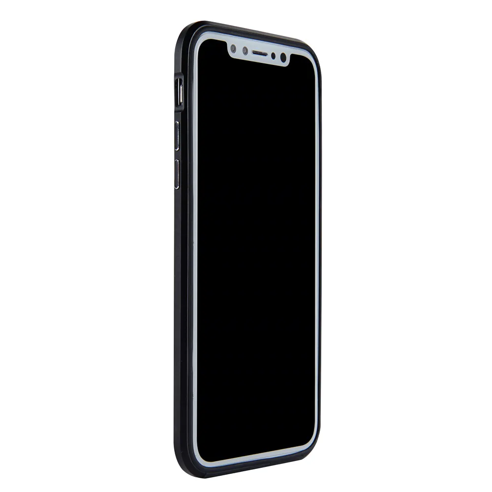 Гибкий силиконовый алюминиевый бампер чехол для iPhone XS Max XR XS 7 Plus 8 6S Роскошный Жесткий металлический каркас противоударный бампер аксессуары - Цвет: Черный